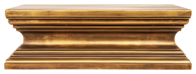 PNG Podium in gilded bronze display stand wood.