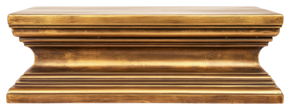 PNG Podium in gilded bronze display stand wood.