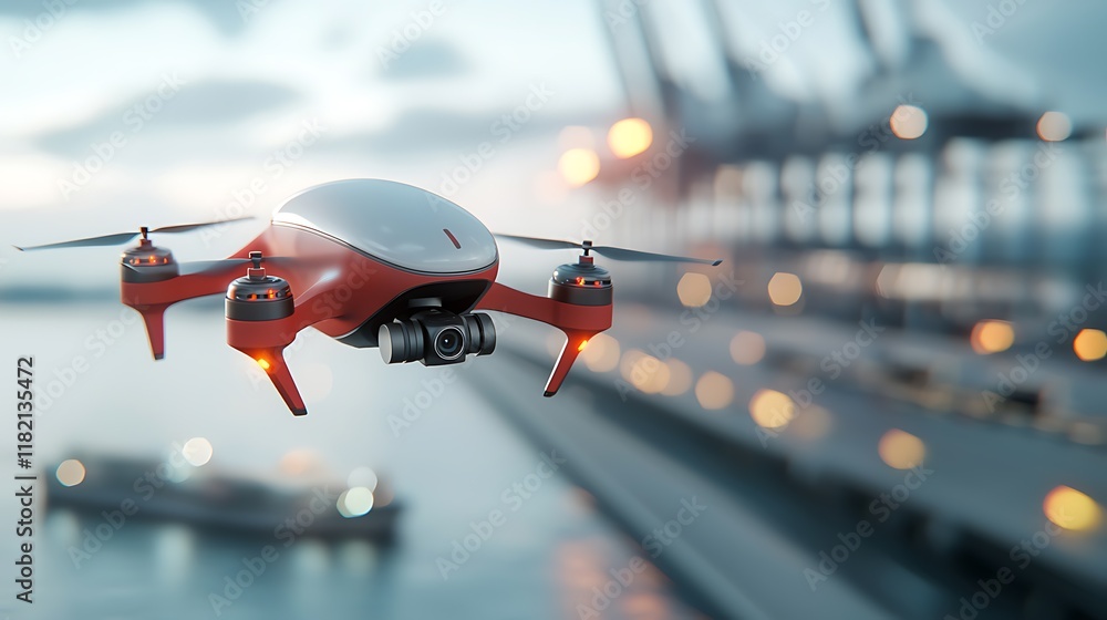 Poster autonomous cargo drones equipped with advanced iot and 5g technologies soaring in the sky showcasing