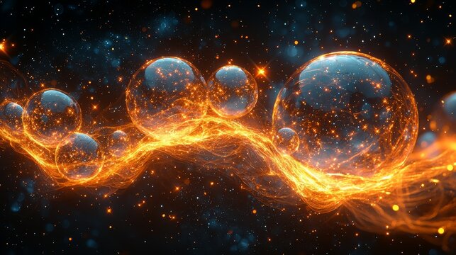 An elaborate, shimmering illustration of quantum chromodynamics where quarks and gluons engage in a pristine setting