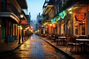 Fototapeta premium Quiet Morning in New Orleans Street