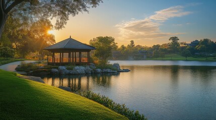 Obraz premium Lakeside retreats offer serenity and scenic views.