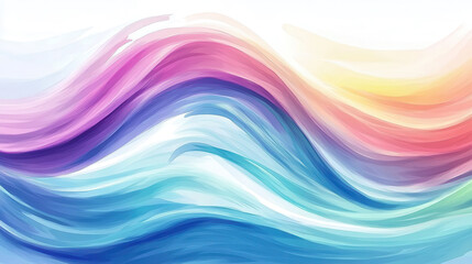 Obraz premium Vibrant abstract waves in shades of blue, pink, and purple create dynamic energy. This artwork evokes sense of movement and tranquility