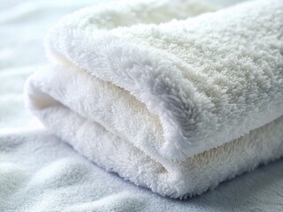 Soft White Bath Towel Close-Up: Luxurious Texture and Absorbent Fabric
