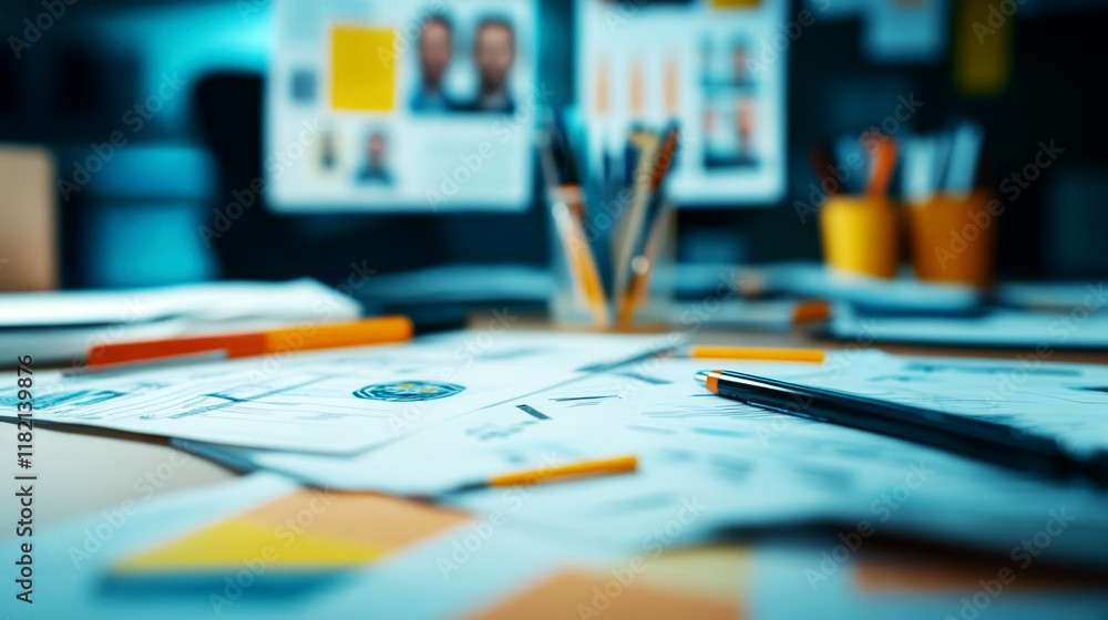 Poster forensic analysis process by expert investigators office workspace document review collaborative env