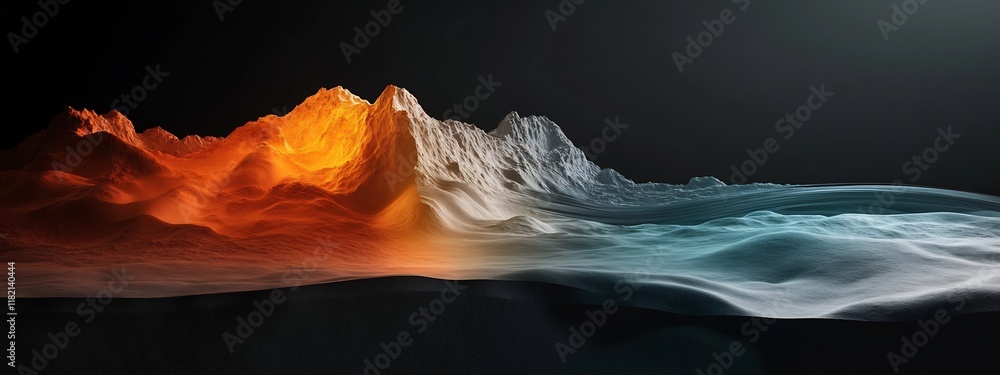Poster seismic waves visualizing the earth s dynamic crust at varying frequencies a 3d rendered visualizati