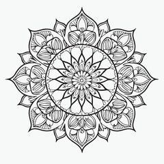Elegant Black and White Mandala Design Illustration