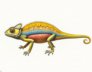 Fototapeta premium chameleon on white background