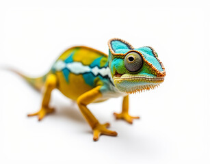 Fototapeta premium chameleon on white background