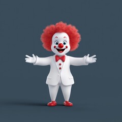 Obraz premium Eerie Animated Halloween Menacing Terrifying Clown Character