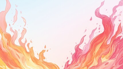 Obraz premium Colorful Artistic Fire Flames on Light Background in Abstract Illustration