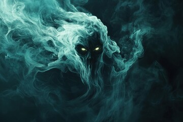Ethereal Smoke Monster With Glowing Eyes