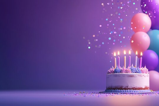 Galaxy-themed birthday celebration with cosmic cake and balloons whimsical decor indoor party festive atmosphere