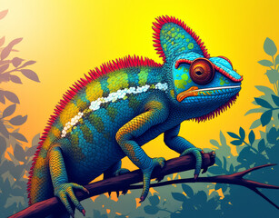 Obraz premium chameleon on a branch