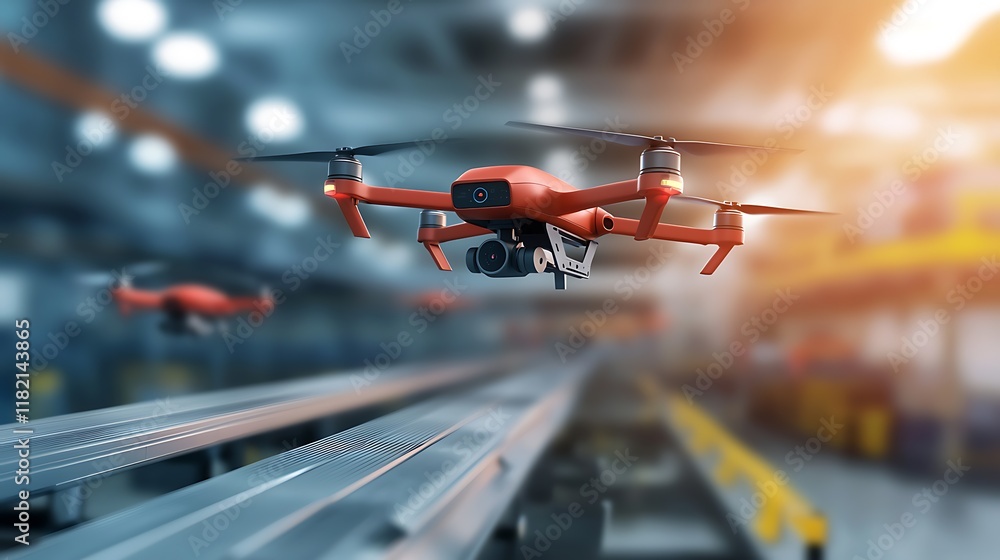 Poster smart factories utilizing iot powered 5g drones for efficient logistics warehouse monitoring and ind
