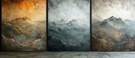 Paint brush strokes decorate an earthy background, creating a textured look