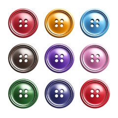 Collection of Colorful Shiny Buttons