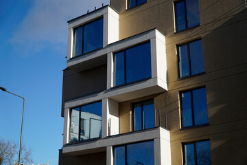 Modern residential building with big windows