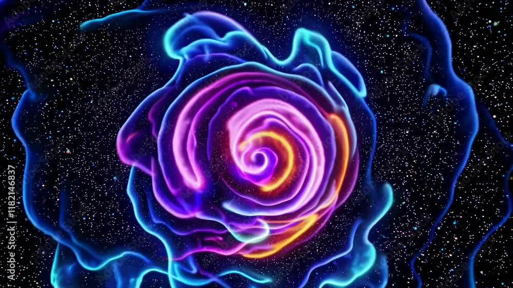 Poster vibrant cosmic swirl creates mesmerizing visual experience in deep space setting