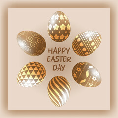 Easter card with patterned eggs