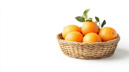 Fresh oranges in a natural setting displaying delicious citrus fruits white background still life photography for healthy living