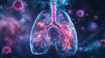 Lungs Infected by Viruses A Microscopic View