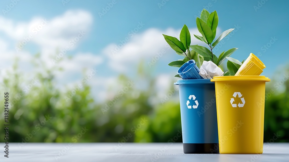 Aufkleber smart iot enabled waste bins with sensors monitoring waste levels and enabling efficient recycling d