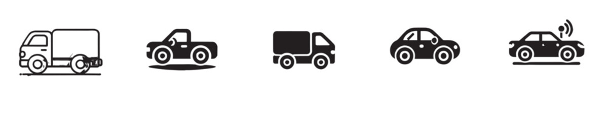 Collection of cool car silhouette vectors