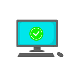 Flat Style Illustration of Completed Task on computer.