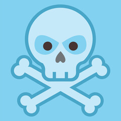 Skull Head With Cross Bone Vector Illustration