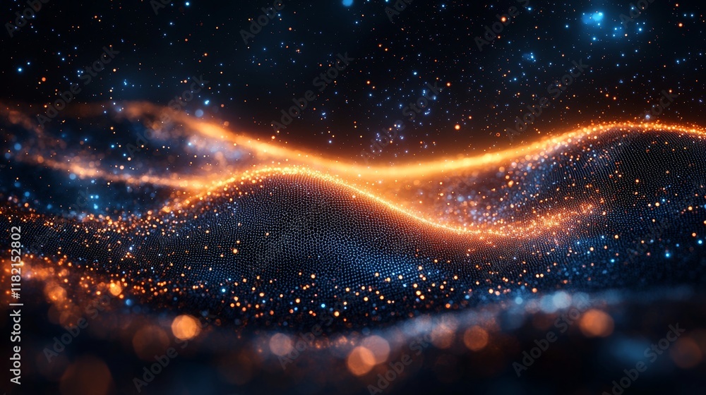 Poster a blue abstract background features a cyber network grid with interconnected particles, symbolizing 