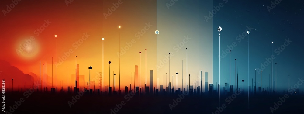 Poster captivating graphic showcasing the frequency allocation for different satellite communication bands 