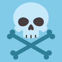 Skull Head With Cross Bone Vector Illustration