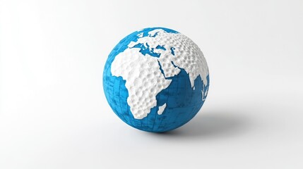 Fototapeta premium A 3D-rendered globe featuring a blue surface and white outlines of continents,