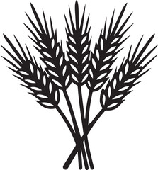 Sheaves of wheat silhouette vector