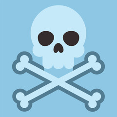 Skull Head With Cross Bone Vector Illustration
