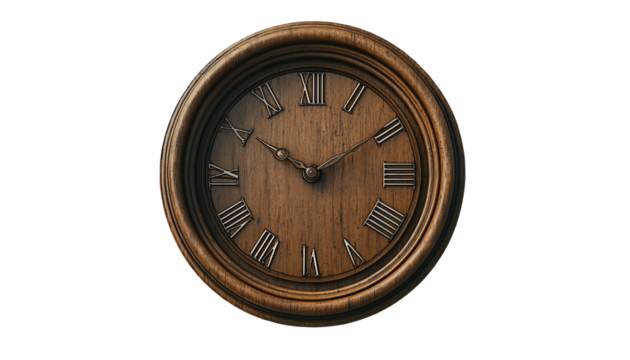 A traditional timekeeping device with a round face, set against