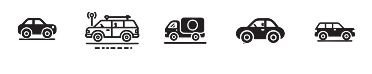 Collection of cool car silhouette vectors