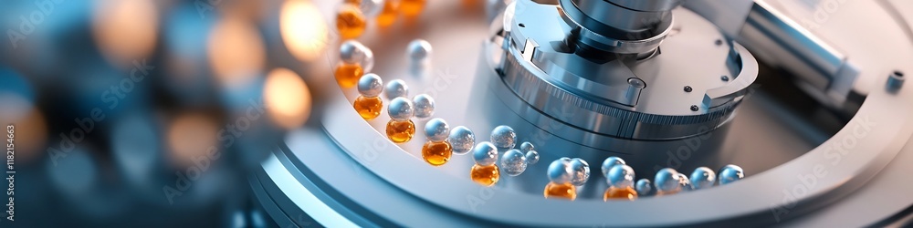 Poster close up image of a mass spectrometer measuring and analyzing the frequency of molecular ions in a s