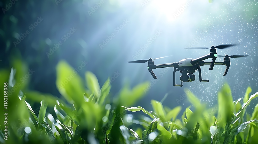 Aufkleber smart iot irrigation drones communicating over 5g network for precision farming and monitoring in a 