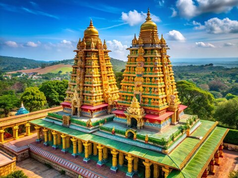 Sri Lakshmi Narayanaswamy Temple, Chamundi Hills, Mysuru, Karnataka, India - Scenic Hindu Temple on Hilltop