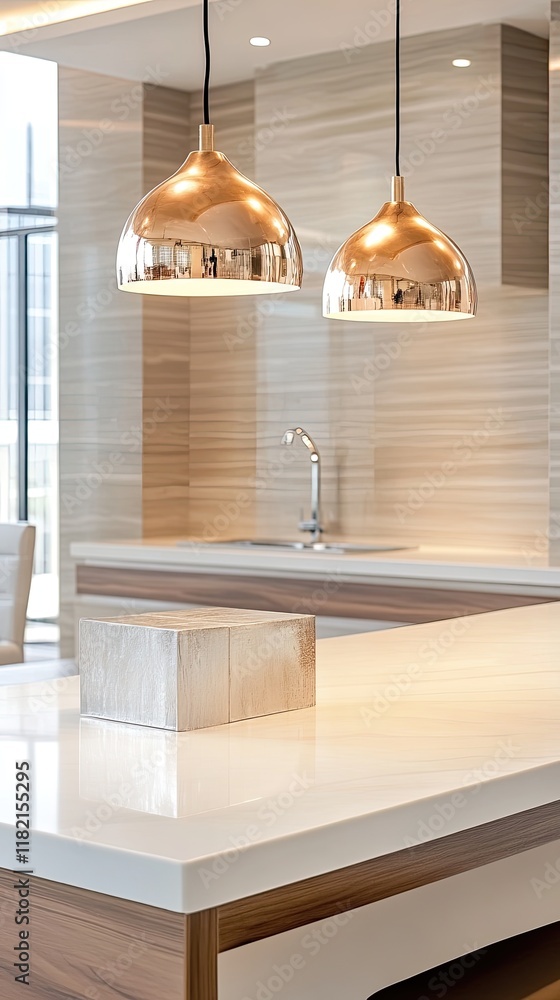 Poster luxurious hanging lamps in various shapes and colors displayed on a white wall, creating an inviting