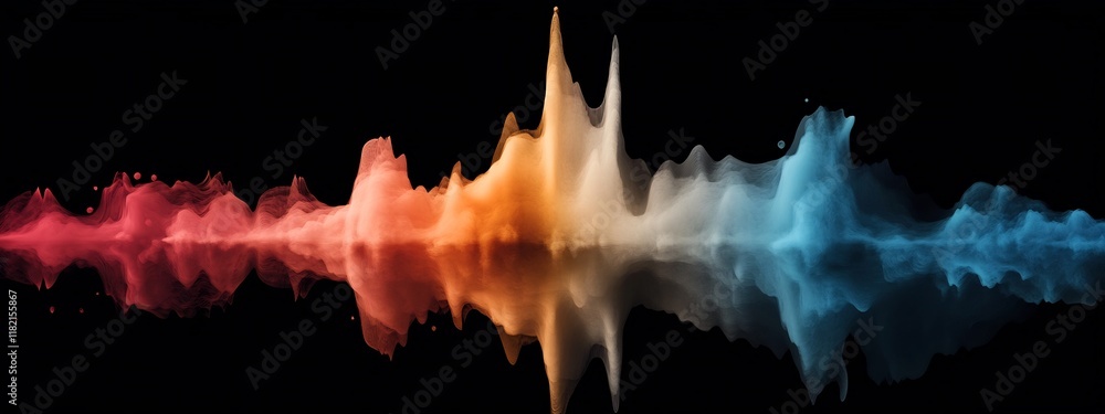Poster vibrant spectrum a captivating visualization of audio frequency showcasing the dynamic energy and pa