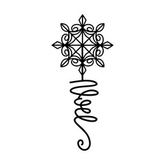 Artistic snowflake silhouette with Noel text. Versatile vector design for holiday decorations and prints