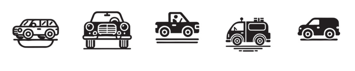 Collection of cool car silhouette vectors