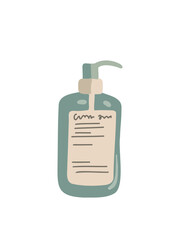 natural skincare with dispenser illustration