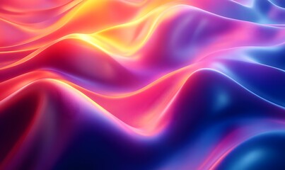 Obraz premium abstract design with smooth, wavy elements in vibrant neon shades