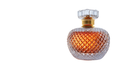 Elegant glass container with metallic lid and colored liquid