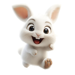 Obraz premium White rabbit on transparent background