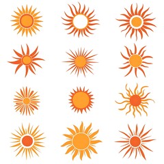 Collection of Simple, Stylized Sun Icons
